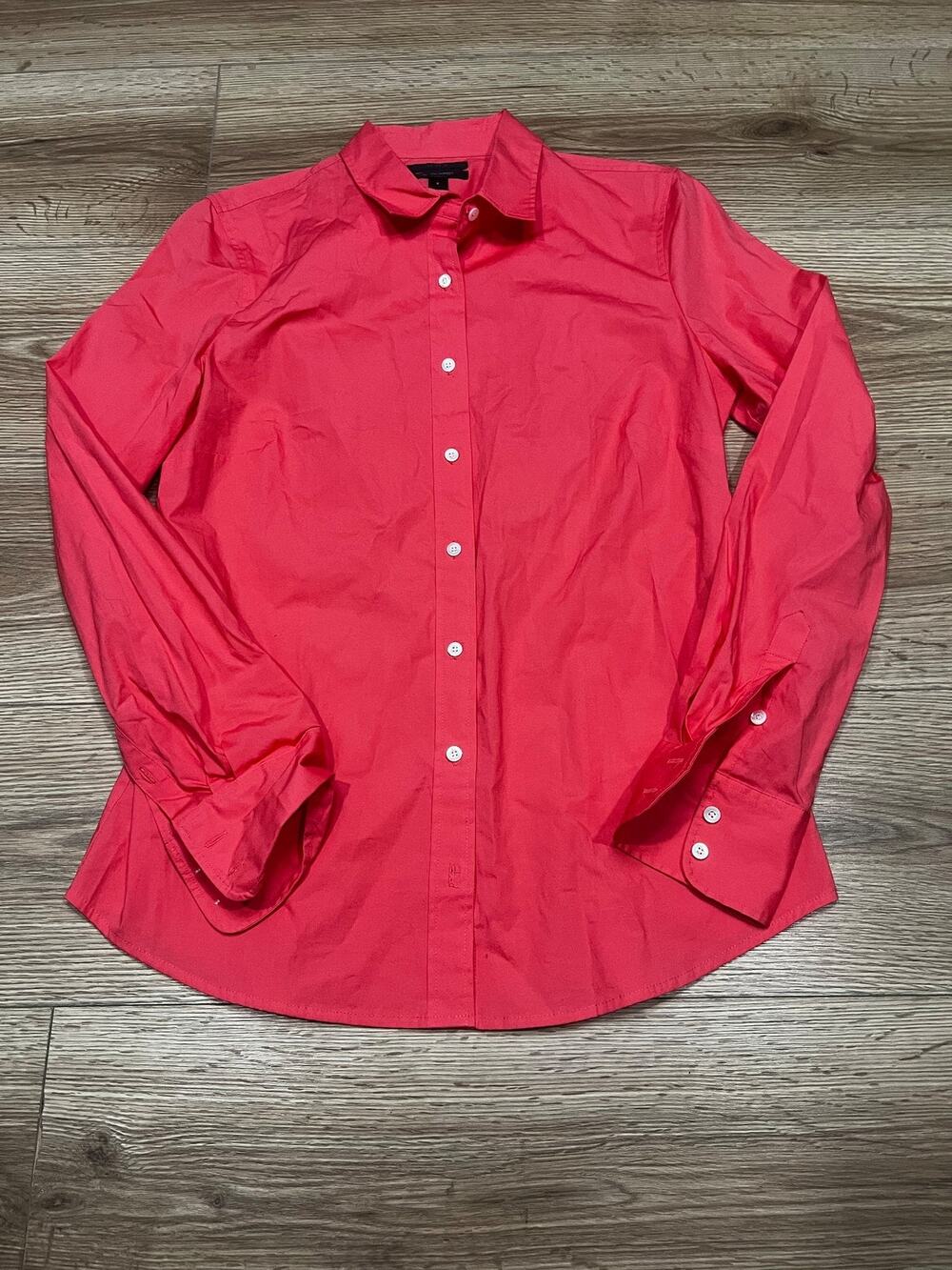 J.Crew Womens Shirt Size S Red Stretch Button Down Long Sleeve (A00)